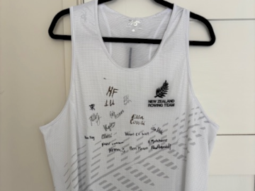 LOT 14: EXCLUSIVE: 2026 NZ Elite Rowing Team Signed Singlet (Size XL) Donated by SPC Coach Harry Molloy