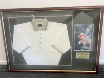 EXCLUSIVE: Authentic Greg Norman Signed Polo Shirt