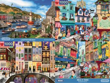 Premium 1000-Piece Jigsaw Puzzle 4-Pack Bundle