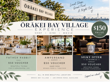 Orakei Bay Village package - Father Rabbit, Ampersand & Silky Otter, valued at $150