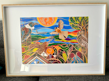 Framed Print of our School Mural by Artist Shane Hansen